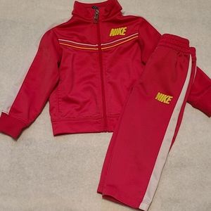 Nike bright pink zip up sweater and matching sweatpants/joggers